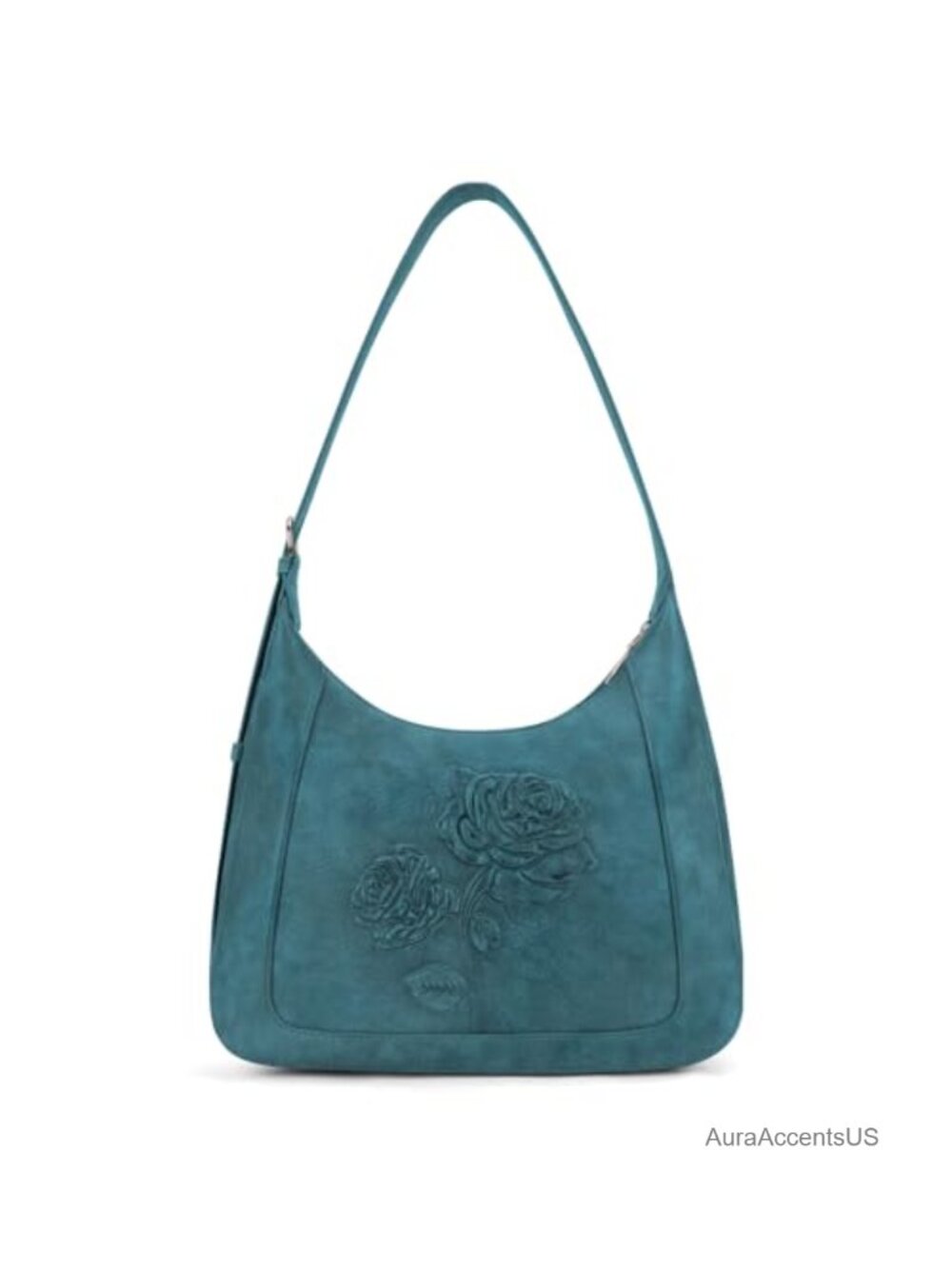 Small Embossed Vegan Leather Shoulder Bag Hobo Purse for Women
